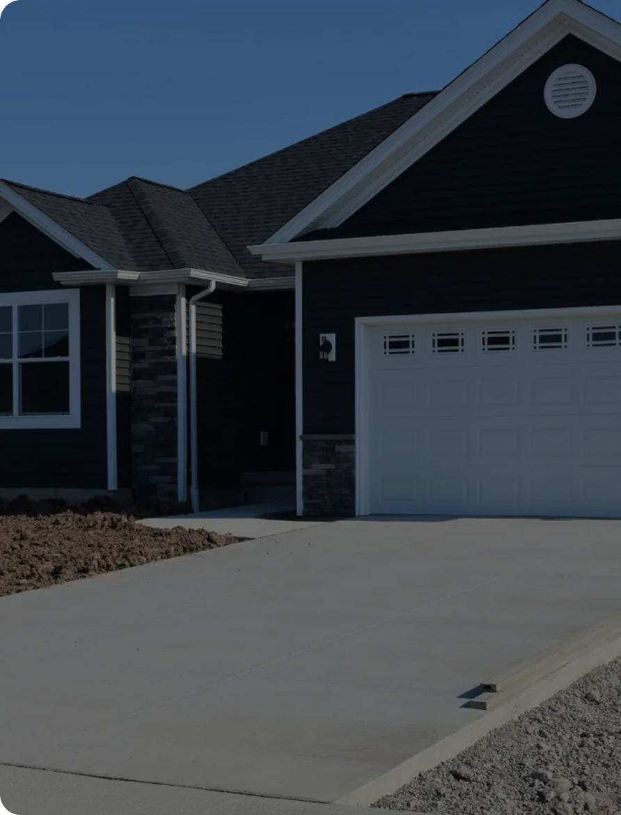 Modern Home with Concrete Driveway